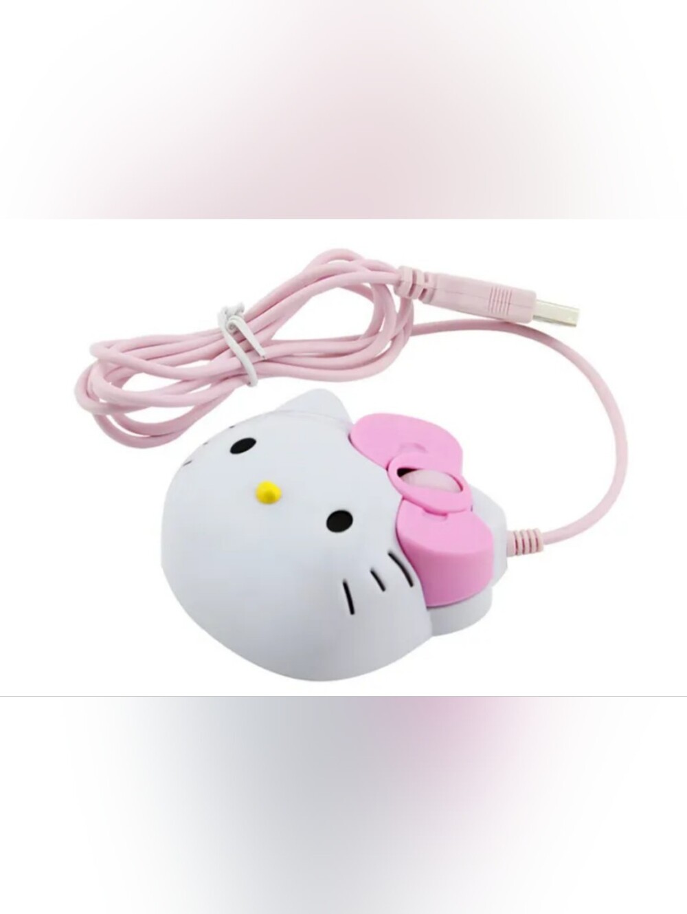 White & Pink Hello Kitty Light Up Color Changing Wired Mouse 2010